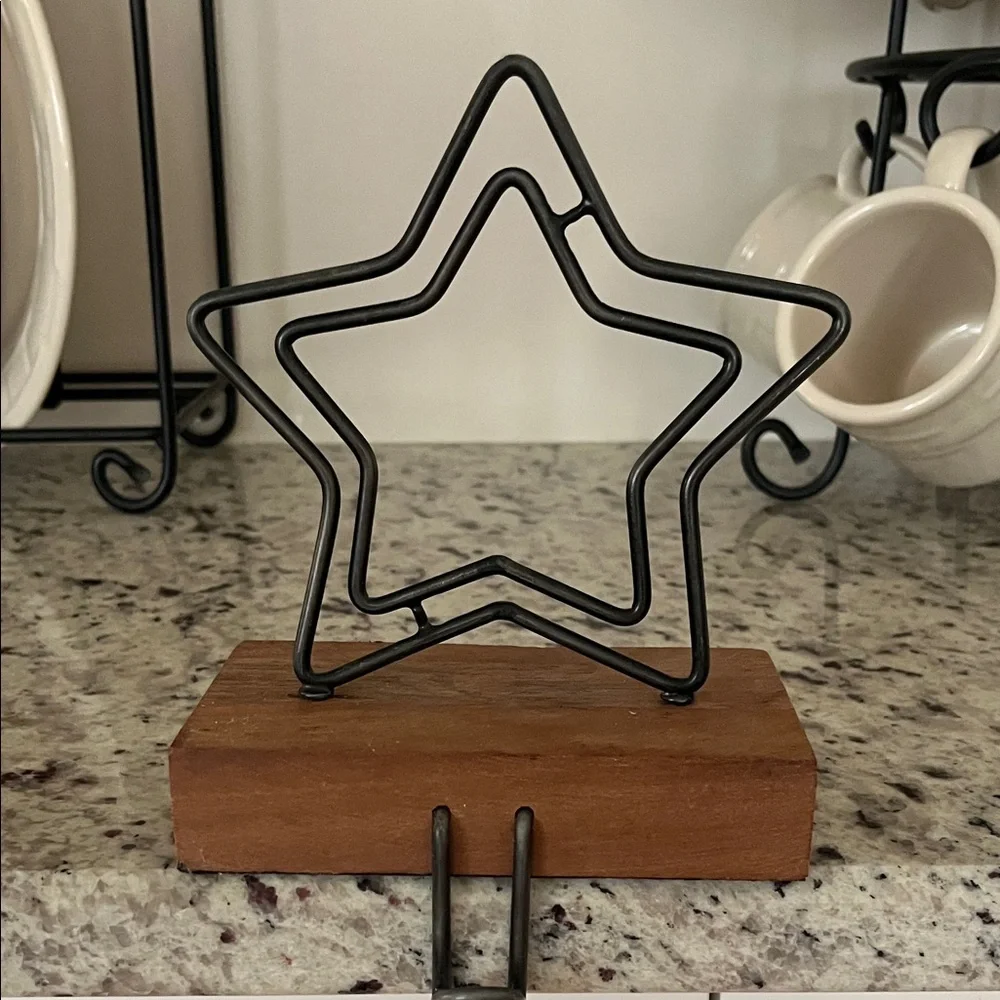 Crate&Barrel Black Decorative Christmas stocking hanger